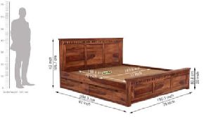 Polished Wooden Double Bed, Shape : Rectangular For Home Use, Hotel Use, Motels Use