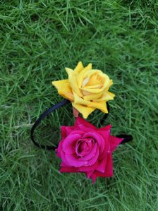 Artificial Rose Flower Hair Bow