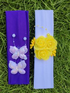 Polyester Head Band For Baby, Color : Multicolor, Technics : Hand Made