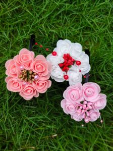 Rose Flower Hair Bow (Multicolor)