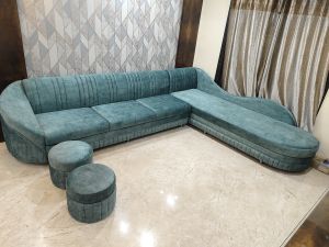 L Shape Sofa, Color : Blue For Decoration