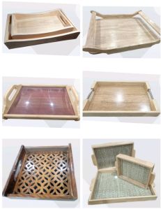 Glossy Wooden Decorative Tray 10X6 Inch For All Purpose