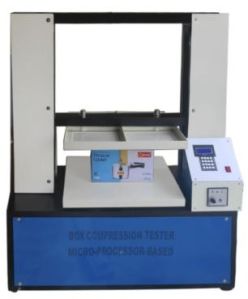 PAP TECH Automatic MILD STEEL Box Compression Tester, Color : Off White Blue, Certification : ISO 9001:2008 Certified