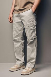 Plain Cotton Mens Grey Cargo Pant Casual Wear, Packaging Type : Corrugated Box, Length : Full Length