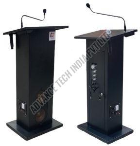 Metal Audio Lectern Podium, Color : Black, White Standard