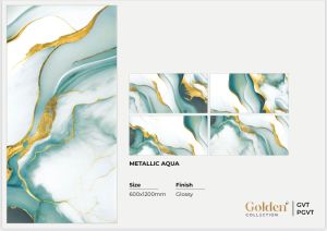 600x1200mm Metallic Aqua Glazed Vitrified Tiles