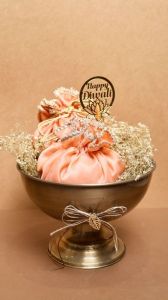 Metal Festive Floral Diwali Gifting Bowl for Return Favors