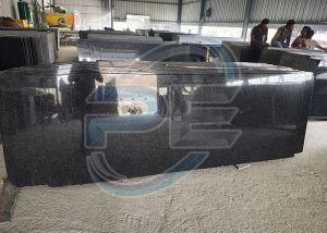 R Black Granite Slab for Countertops, Flooring, Wall Cladding
