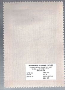 125 GSM Cotton Poplin Fabric, Width : 39 Inch