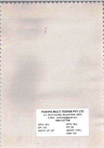 155 GSM Twill Cotton Fabric, Width : 24 Inch