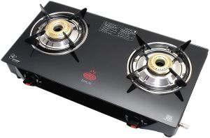 Glass Top Gas Stoves, Color : Black, Brand Name : Spalin