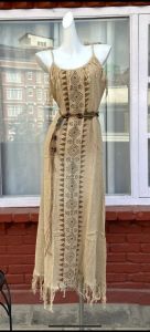 Hemp Juite Long Dress Summer Outings Regular Fit