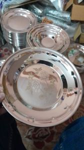 Stainless Steel Dinner Set, Color : White for Home Use