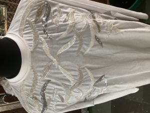 White Cotton Full Sleeve Tshirt, Size : M