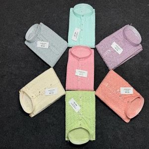 Mandarin Collar Mens Lucknowi Embroidery Cotton Kurta