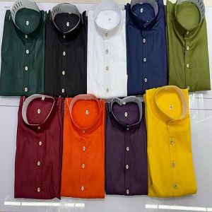 Mens Plain Multicolor Cotton Kurta