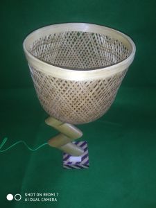 Bamboo Zig Zag Table Lamp, Color : Natural, Brand Name : BAMMADE