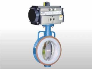 Pneumatic FEP Pfa Lined Butterfly Valve