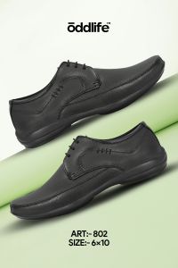 Synthetic Leather Mens Black Derby Classic Lace-Up Shoes