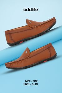 Mens Tan Loafer Logo Slip-On Shoes