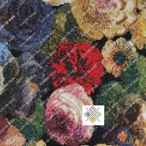 Polished Glass Flower Mosaic Tiles 300X300mm, Length : 20mm