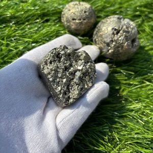 Grey Heart Shape Pyrite Stone for Decorative Purposes