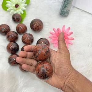 Glossy Mahogany Stone Sphere, Color : Brown