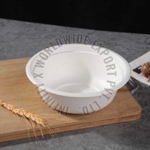 Round Sugarcane Bagasse Disposable Deep Bowl, Color : White