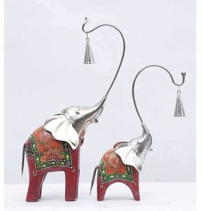 Decorative Metal Bell Elephant Showpiece