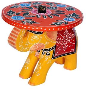 Decorative Wooden Elephant Stool