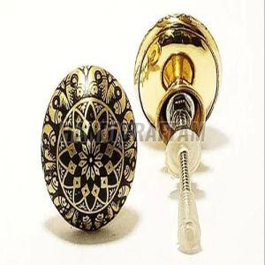 Polished Brass Door Knob, Color : Golden