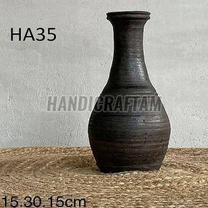 Decorative Terracotta Flower Vase, Color : Black