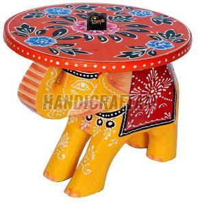 Decorative Wooden Elephant Stool, Color : Multicolor