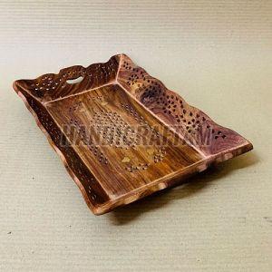 Designer Serving Wooden Tray, Shape : Rectangular