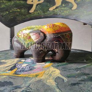 Hand Painted Wooden Elephant Medium