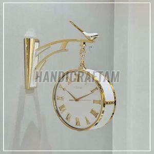 Plastic Metal Railway Station Wall Clock, Shape : Round