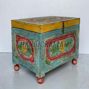 Reclaimed Wooden Chest, Color : Multicolor for Storage