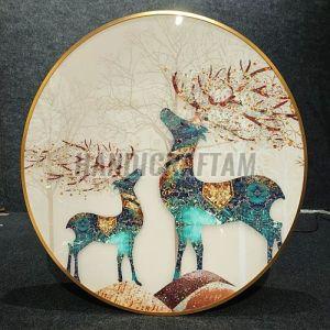 Round Metal Frame Wall Art Modern