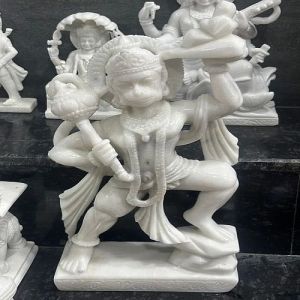 White Marble Hanuman Ji Statue