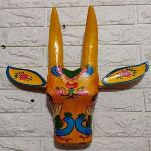 Wooden Cow Head Wall Hanging