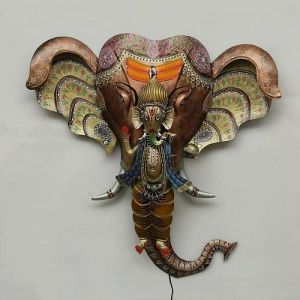 Wrought Iron Ganesha Face Wall Hanging