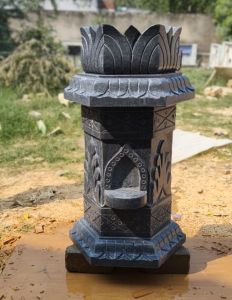 Black Marble Tulsi Pot