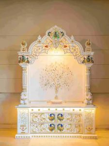 Polished Decorative White Marble Temple for Religious Purpose