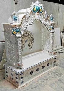 Printed Polished Handicraft White Marble Temple for Religious Purposes