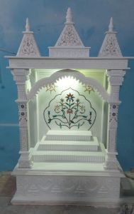 Polished White Marble Temple