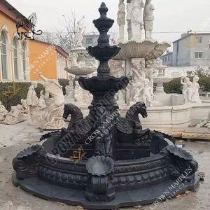 Polished Black Marble Garden Fountain
