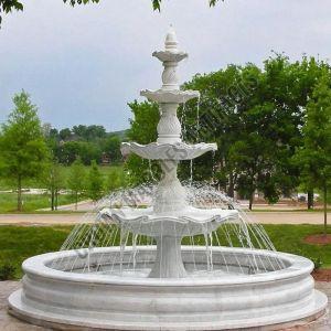 Stone Water Fountain, Color : White for Outdoor Decoration