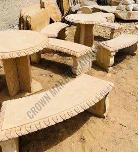 Sandstone Garden Bench, Length : 4feet for Outdoor