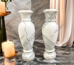 Italian White Marble Flower Pot, Packaging Type : Box