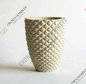 Sandstone Marble Flower Pot, Packaging Type : Cream, Brown, Box